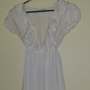 White mini dress lace detail